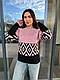 Жіночий в'язаний светр із візерунком напіввовна, фото 8