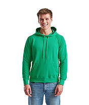 Яскраво-Зелений худі чоловічий вільний Lightweight hooded sweat Fruit of the loom, фото 4