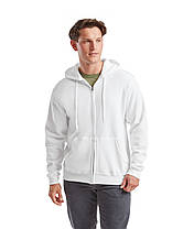Біла чоловіча кофта на замку Cl. hooded sweat jacket Fruit of the loom, фото 5