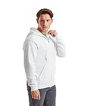 Біла чоловіча кофта на замку Cl. hooded sweat jacket Fruit of the loom, фото 6