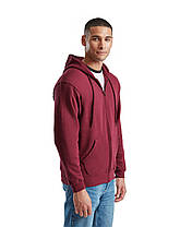 Бордова чоловіча кофта на замку Cl. hooded sweat jacket Fruit of the loom, фото 5