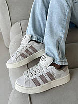 Жіночі кросівки Adidas Campus Chalk White Brown Кеди Адідас Кампус замша повсякденні демісезон демісезон, фото 3