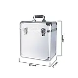 Алюмінієвий кейс для зберігання вінілових платівок розміром 12 дюймів Goka GK-R53 Silver, фото 8