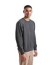 Темно-Сірий Меланж реглан чоловічий зимовий Classic raglan sweat Fruit of the loom, фото 4