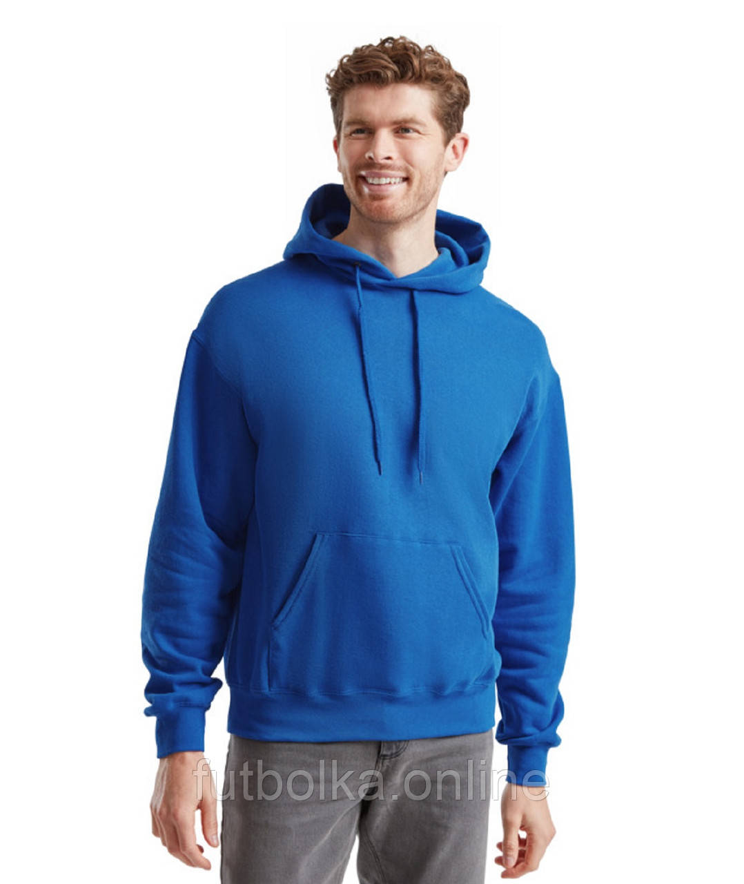 Яскраво-Синя толстовка чоловіча базова Classic hooded sweat Fruit of the loom