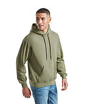 Оливкова толстовка чоловіча базова Classic hooded sweat Fruit of the loom, фото 4