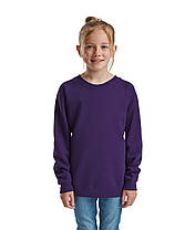 Фіолетовий реглан дитячий зимовий Classic raglan sweat kids Fruit of the loom, фото 5