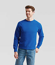 Яскраво-Синій реглан чоловічий зимовий Classic raglan sweat Fruit of the loom, фото 5