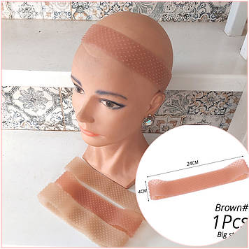 Силіконова пов'язка під перуку 1шт. Brown- L