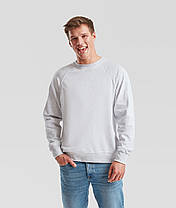 Сіро-Ліловий реглан чоловічий зимовий Classic raglan sweat Fruit of the loom, фото 5