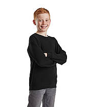 Чорний реглан дитячий зимовий Classic raglan sweat kids Fruit of the loom, фото 4