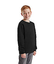 Чорний реглан дитячий зимовий Classic raglan sweat kids Fruit of the loom, фото 5