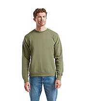 Оливковий реглан чоловічий зимовий Classic raglan sweat Fruit of the loom, фото 5