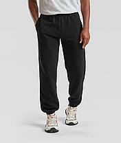 Чорні спортивні штани чоловічі з резинкою Classic elasticated cuff jog pants Fruit of the loom, фото 4