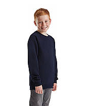 Глибокий Темно-Синій реглан дитячий зимовий Classic raglan sweat kids Fruit of the loom, фото 5