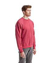 Червоний Меланж реглан чоловічий зимовий Classic raglan sweat Fruit of the loom, фото 4