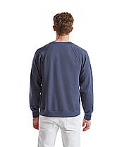 Темно-Синій Меланж реглан чоловічий зимовий Classic raglan sweat Fruit of the loom, фото 4