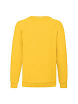 Сонячно Жовтий реглан дитячий зимовий Classic raglan sweat kids Fruit of the loom, фото 3