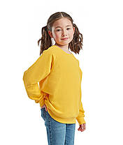 Сонячно Жовтий реглан дитячий зимовий Classic raglan sweat kids Fruit of the loom, фото 5