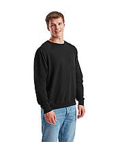 Чорний светр чоловічий легкий Lightweight set-in sweat Fruit of the loom, фото 5