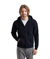 Глибокий Темно-Синій худі чоловічий теплий Premium hooded sweat jacket Fruit of the loom, фото 4