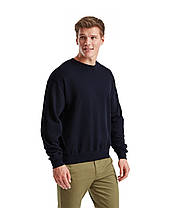 Глибокий Темно-Синій светр чоловічий легкий Lightweight set-in sweat Fruit of the loom, фото 5