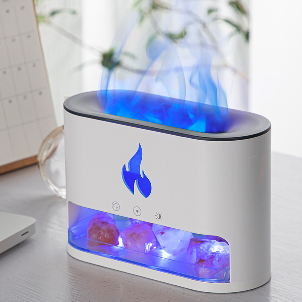 Соляна лампа + Зволожувач повітря із ефектом вогню Doctor-101 Flame. Зволожувач з кольоровим підсвічуванням