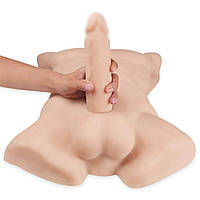 Торс із фалоімітатором на присоску SilexD Apollo L Male Torso, суперреалістичний, термореактивний
