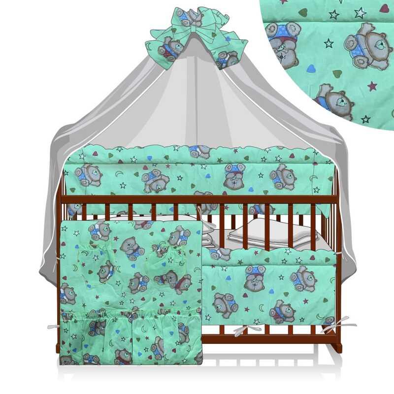 Постільний комплект "Малятка" 6 предметів - тканина полікоттон" - "Веселий ведмедик" 60025