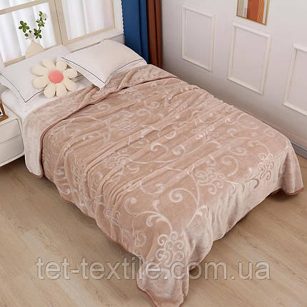 Плед акриловий Colorful Home бежевий з візерунком 210х230см, фото 1
