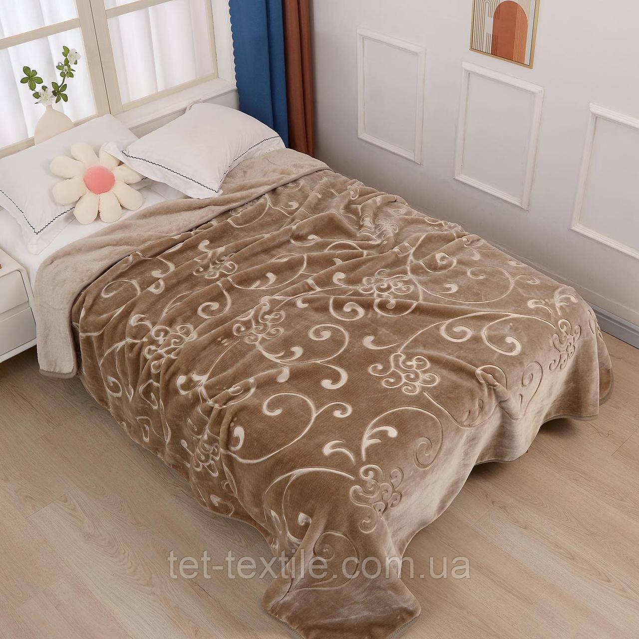 Плед акриловий Colorful Home кава з молоком з візерунком 210х230см