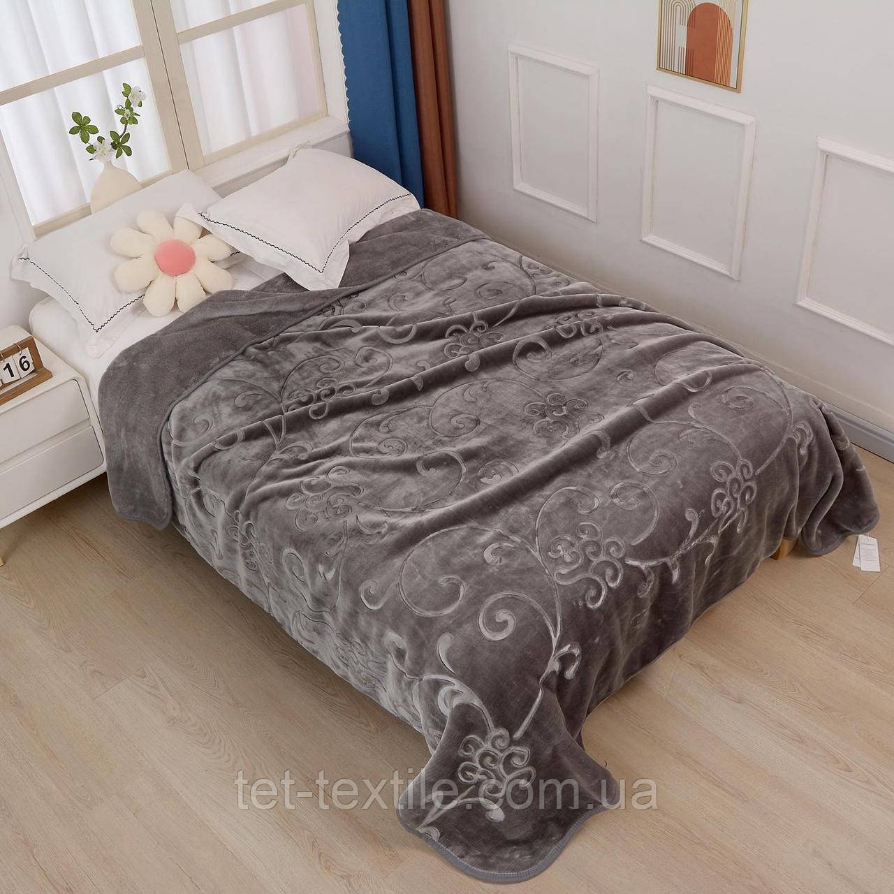Плед акриловий Colorful Home сірий з візерунком 210х230см