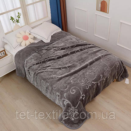 Плед акриловий Colorful Home сірий з візерунком 210х230см, фото 1
