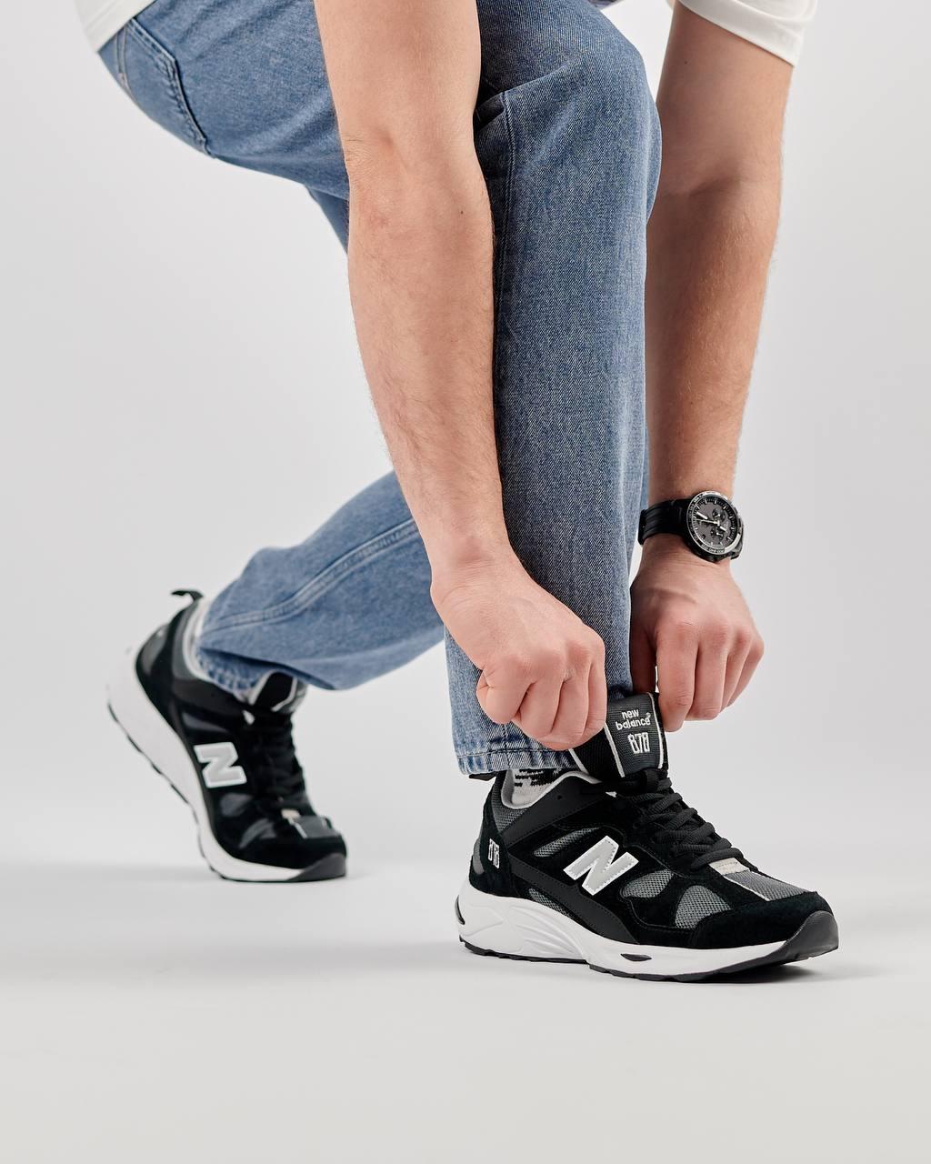 Чоловічі кросівки замша текстиль New Balance 878 Black White, чоловічі кеди Нью Беланс чорні. Чоловіче взуття