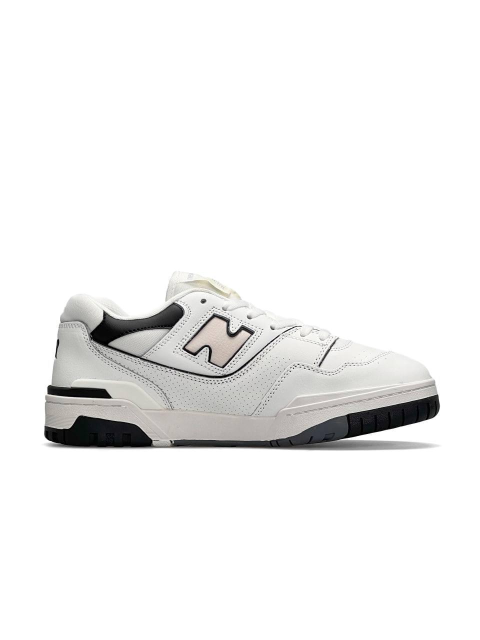 Чоловічі шкіряні кросівки New Balance 550 Low White Sand Black, чоловічі кеди Нью Беленс білі 41