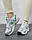 Жіночі шкіряні сітка кросівки New Balance 530 White Green, жіночі кеди Нью Беланс білі. Жіноче взуття, фото 2