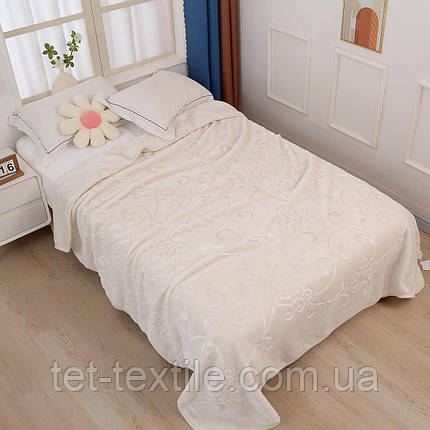Плед акриловий Colorful Home молочний з візерунком 210х230см, фото 1