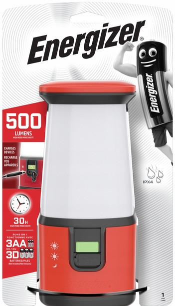 Ліхтар кемпінговий Energizer Camping Lantern 500lm 360°, 3xAA/3xD, Powerbank, IPX4