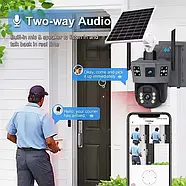 Вулична 4G камера відеоспостереження із сонячною панеллю P-18-4G V380 Портативна камера відеоспостереження 6Мп, фото 5