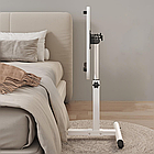 Приліжковий столик на коліщатках 69-95*60*40см, 2 стільниці, T01 / Поворотний приставний столик для ноутбука, фото 5