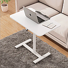 Приліжковий столик на коліщатках 69-95*60*40см, 2 стільниці, T01 / Поворотний приставний столик для ноутбука, фото 7