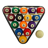 Кулі більярдні для пулу 57мм SPOINT 57 мм кольорові, комплект 16 куль