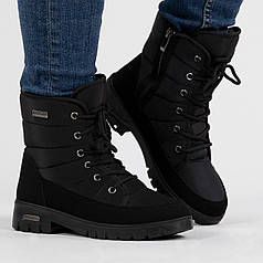 Дутики жіночі зимові з каблуком чорні (3406)