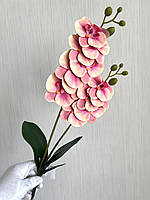 Штучна орхідея з латексу з листиками та корінцями (55 см), фото 8