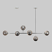 Срібна сучасна люстра на 6 плафонів (52-9802-6 CR+BK)