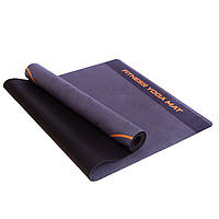 Килимок для йоги Замшевий двошаровий розмір 183x61x0,3 см синій  Матеріал Замша / Каучук
