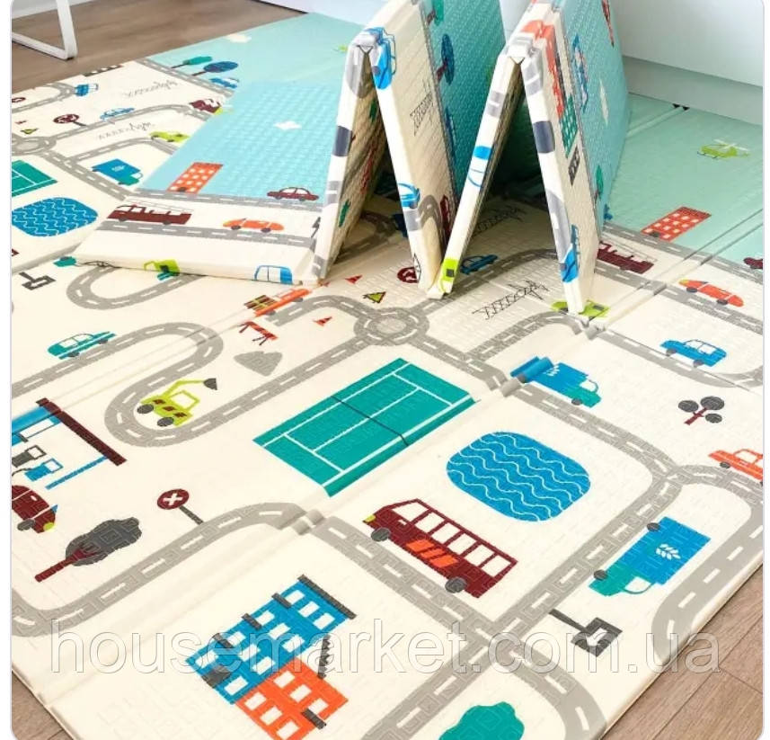 Дитячий розвивальний двосторонній термокилимок із текстурним покриттям 200*180 0,8 см завтовшки - фото 1 - id-p2344798371