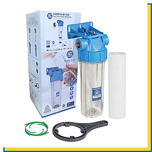 Прозорий фільтр колба для очищення холодної води (на будинок або квартиру) 1/2" Aquafilter FHPR12-B1-AQ 1 шт