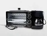 Електрична домашня піч духовка 3 в 1 з кавоваркою і гриль-сковородкою на 3600 Вт BITEK BT-5308B, фото 2