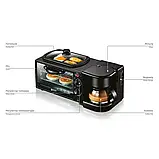 Електрична домашня піч духовка 3 в 1 з кавоваркою і гриль-сковородкою на 3600 Вт BITEK BT-5308B, фото 8